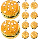 RORPOIR Resin Hamburger Charms Set 10Pcs 0.78In Diy Jewelry Making Keychain Bag Pendant Lightweight Craft Accessories