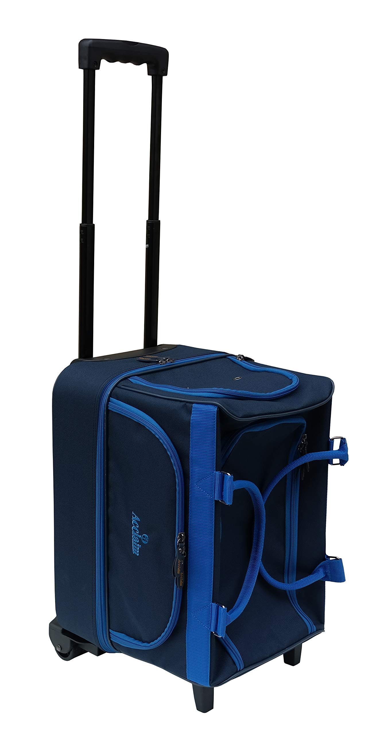 Acclaim Farne Midi Nylon Bowls Bag - Double Decker, Waterproof, For Lawn/Indoor Bowling, Adjustable Dividers, Navy/Sky Blue