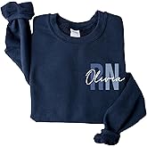 Custom Nurse Sweatshirt RN Sweatshirt Nurse Graduation Gifts for Nurses Week Gifts Nurse Sweatshirts for Women Personalized Registered Nurse Sweatshirt RN Hoodies for Nurses