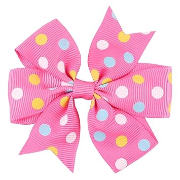 Clest F H Candy Color Solid Dot Leopard Print Bow Hairpin Hair