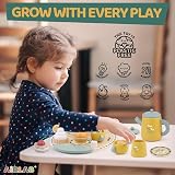 Airlab Wooden Large Tea Set for Toddlers Daisy Design Safe Play Food view 5
