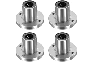 uxcell 4 Pack LMF12UU Linear Ball Bearings, 12mm Bore Round Flange Linear Ball Bearings Flange Motion Bushing with Double Sid