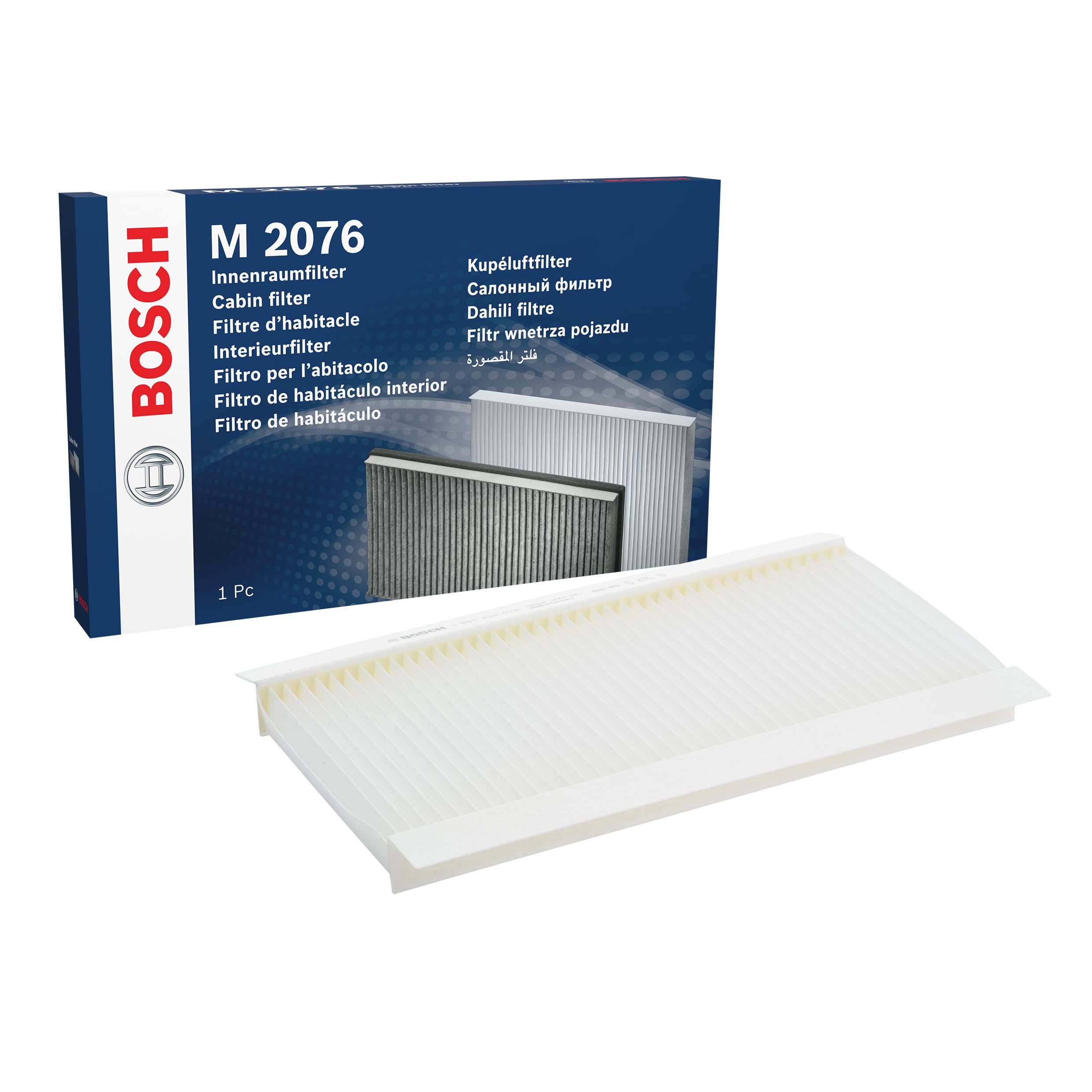Bosch M2076 Standard Cabin Filter, Replacement Filter - Filters Pollen and Dust for Cleaner Air Inside the Vehicle