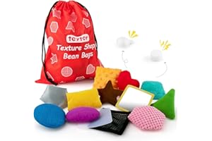 TEYTOY Texture Sensory Bean Bags,Toddler Sensory Toys for Babies,Preschool Toys Set of 13 Beanbags, Shape Sensory Bean Bags with Storage Bag,Develop Fine Motor & Sensory Play for Newborns’ Early Learning