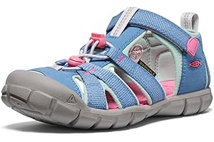 KEEN Unisex-Child Seacamp 2 CNX Closed Toe Sandals, Coronet Blue/Hot Pink, 7