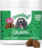 BUGALUGS Calming Treats for Dogs 120 Chews Stress Anxiety Travel Barking view 1