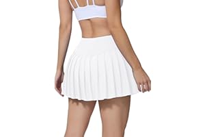 AugIris High Waited Pleated Tennis Skirt with Pockets Built-in Shorts Athletic Golf Skorts for Women Workout Sports