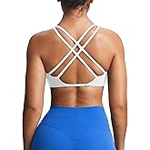 Aoxjox Women's Workout Sienna Crossback Sports Bras Fitness Low Impact Bra Yoga Crop Tank