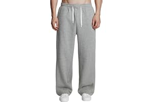 Susclude Mens Fleece Lined Baggy Sweatpants Wide Leg Heavyweight Comfy Lounge Loose Fit Oversize Track Pants Fall Winter