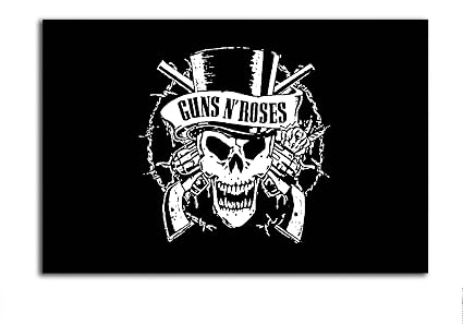 Tamatina Guns And Roses Poster Band Logo Black Skulls And Guns