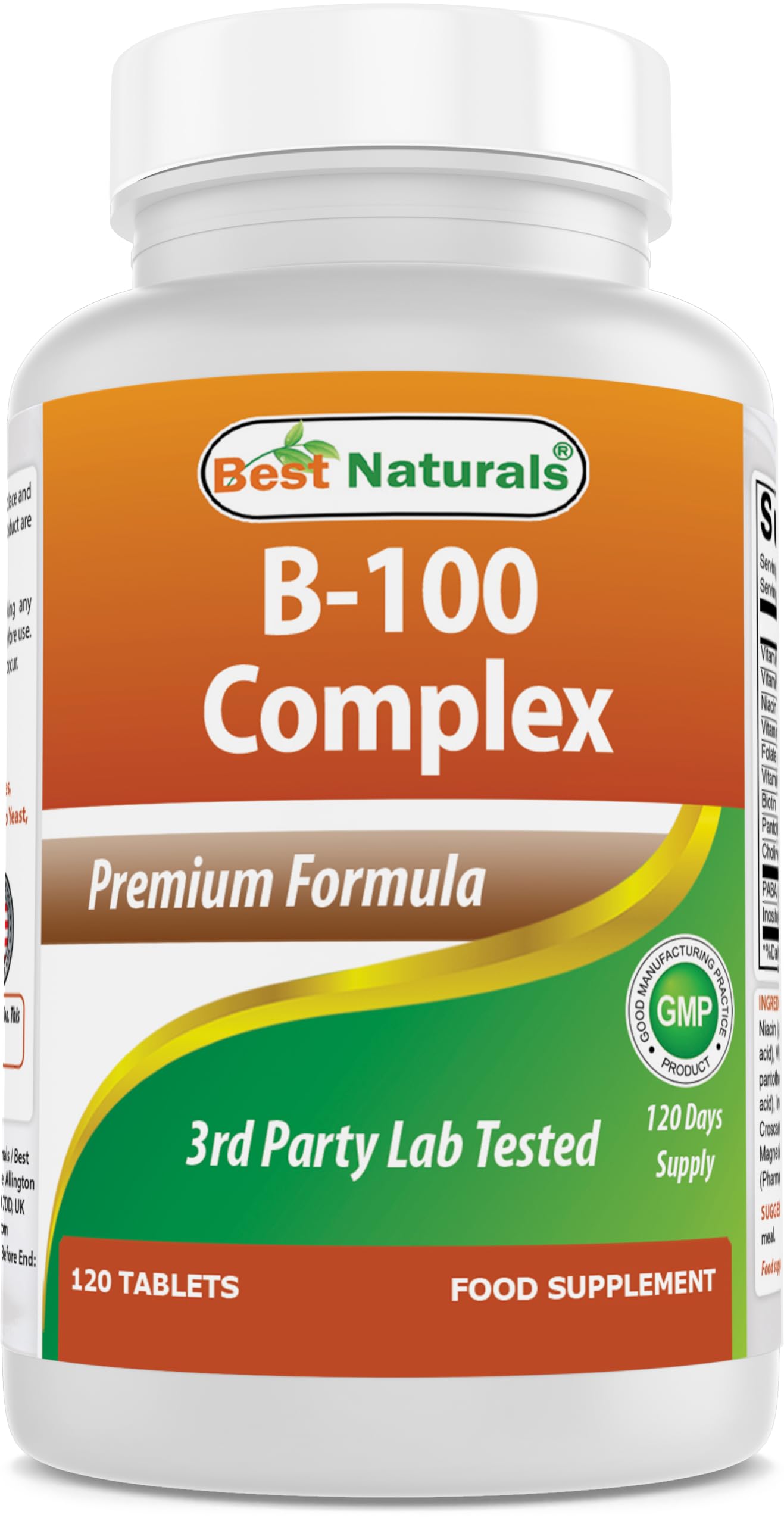 Best Naturals B 100 Complex 120 Tablets (120 Count (Pack of 1))
