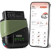 OBD2 Scanner Bluetooth No Subscription with AI, ABS SRS ENG Transmission | Car Code Reader for iPhone Android, Full System Diagnostic Tool, Bluetooth 5.1, AI Assistant, Lifetime Free Update, 44 Brands