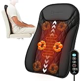COMFIER Ultra-Slim Shiatsu Back Massager with Heat,Upper &amp; Lower Back Massager, 4D Deep Tissue Chair Massager for Office,Heated Massage Chair,Up&ndash;Down Moving 20 Nodes