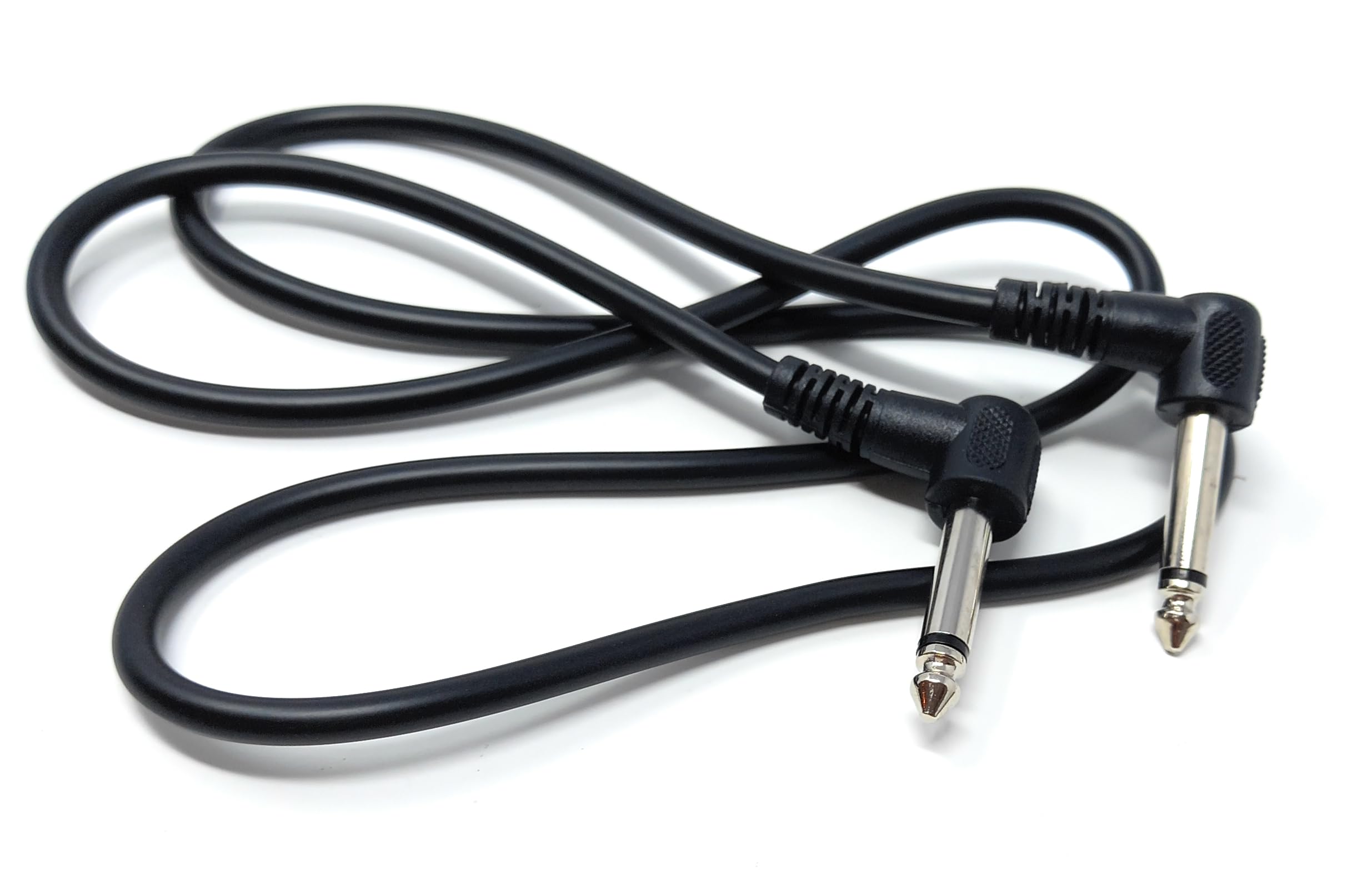 DRUT 1m 6.35mm to 6.35mm Right Angle 90 Degree Jack Audio Mono Guitar Speaker Music Instrument Cable Lead 3.3ft