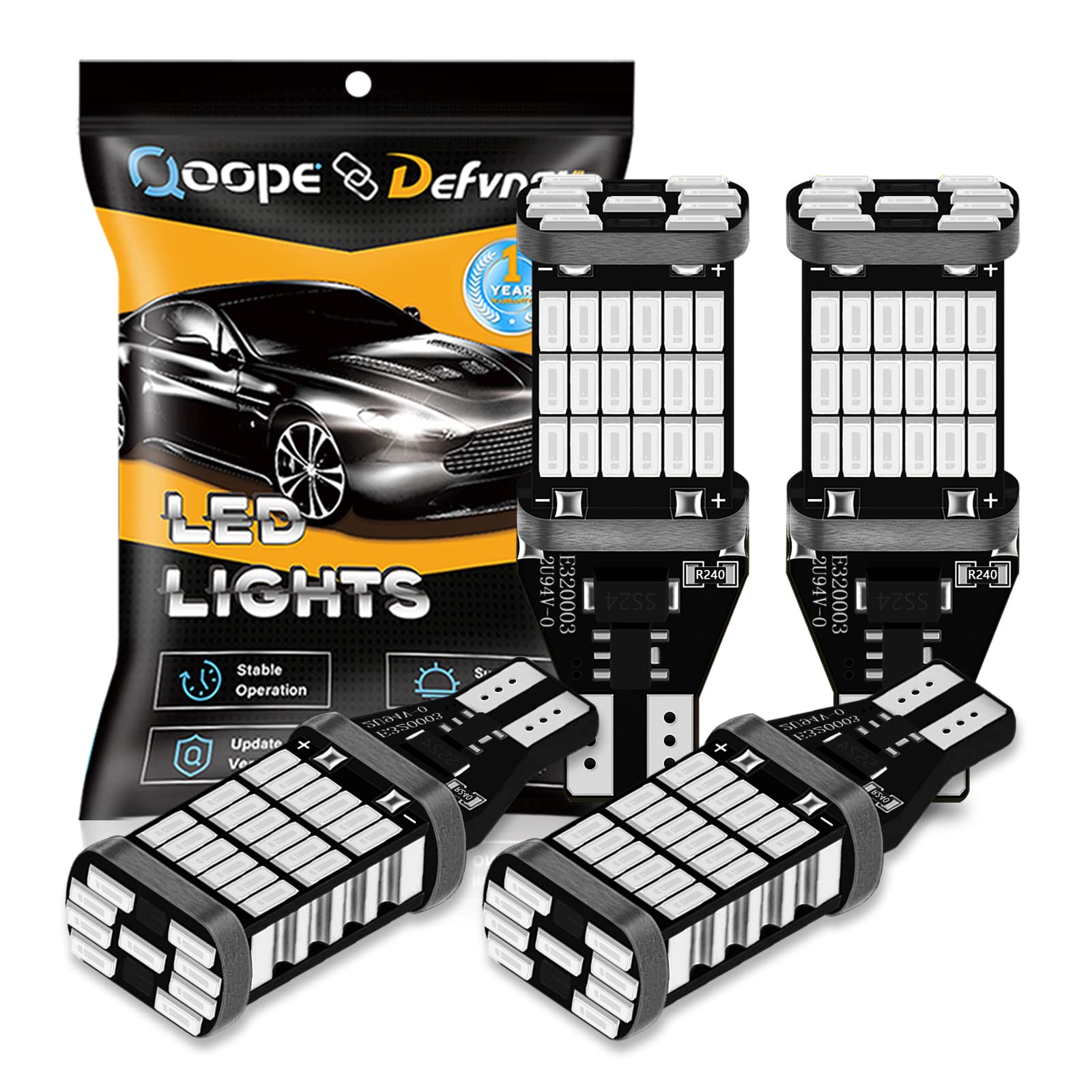 DEFVNSY Super Bright 921 LED Bulb 912 LED Backup Light Bulbs High Power 45-SMD 4014 Chipsets Error Free T15 906 W16W LED bulb for Back Up Lights Reverse Lights, Xenon Red ( Pack of 4 )