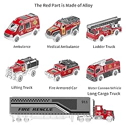 TEMI Diecast Emergency Fire Rescue Vehicle Toy Set