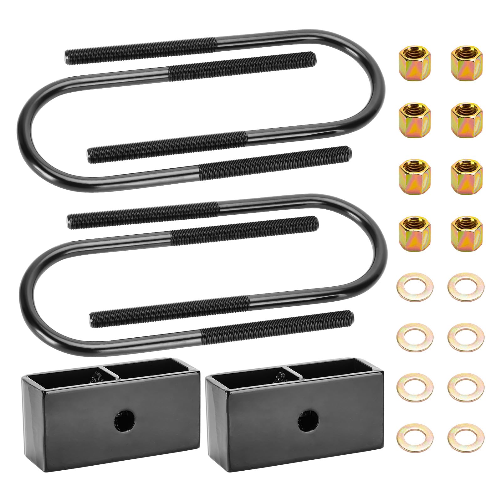 Photo 1 of 2 inch Rear Lift Blocks Fit for Dodge Ram 1500 2002-2008, for Ram 2500 2003-2009, 2" Leveling Lift Kit Extended Square U-Bolts Fit for Ram 2500 RWD 2010, for Ram 3500 2003, for Ram 3500 2004-2010