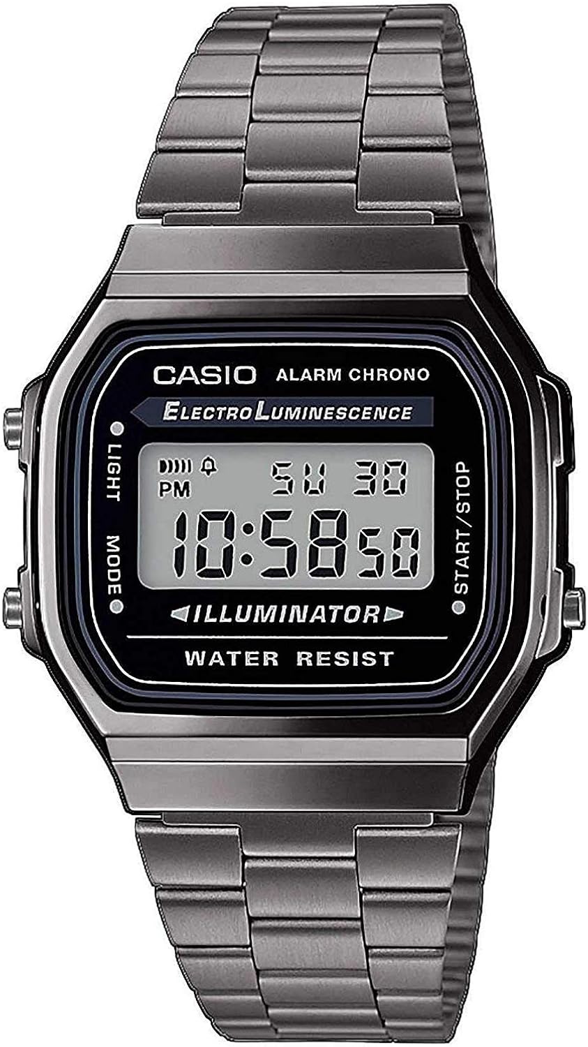 Casio Reloj Digital para Hombre de Cuarzo japonés con Correa en Acero Inoxidable A168WEGG-1AEF