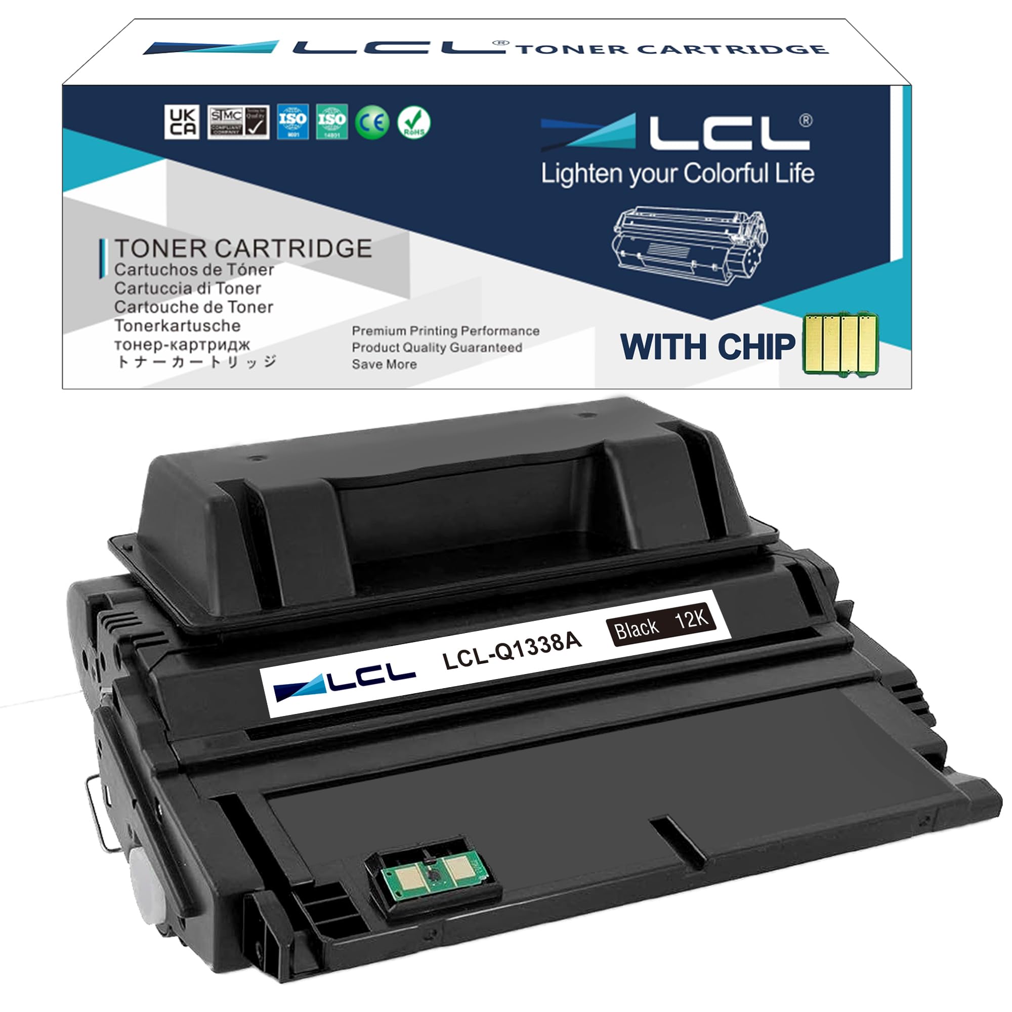 LCL 38A Q1338A Toner Cartridge Compatible for HP LaserJet 4200 4200n 4200ln 4200tn 4200dtn 4200dtns 4200dtnsl (1PK Black)