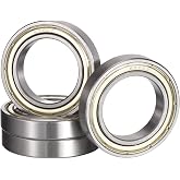 HiPicco 6902ZZ Deep Groove Bearings, ID 15mm x OD 28mm x Width 7mm Double Metal Shielded Ball Bearings, Pre-Lubricated (GCr15) Chrome Steel 4pcs