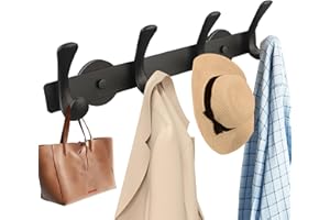 ULIBERMAGNET Strong Magnetic Double Hooks Rack,Heavy Duty Coat Magnetic Rack,Strong Rubber Magnetic Hanger with 4 Hooks for Refrigerator,Metal Cabinet,Hanging Coat, Towel, Bag, Backpack