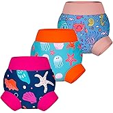 BIG ELEPHANT Baby Swim Diapers 3pcs, Reusable Adjustable Washable Waterproof Swimming Diaper for Boy's and Girl's 6Months - 5 Years