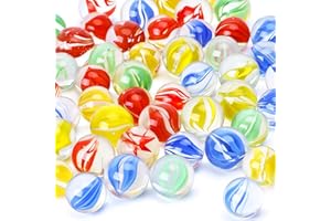 LovesTown 100PCS Glass Marbles Bulk, for Kids Marble Run Game, DIY and Home Decoration