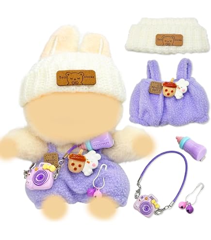 Ensemble De 7 Pièces Pour Poupée – Haut, Pantalon, Casque, Lunettes, Sac, Chapeau, Chaussures, Tendance