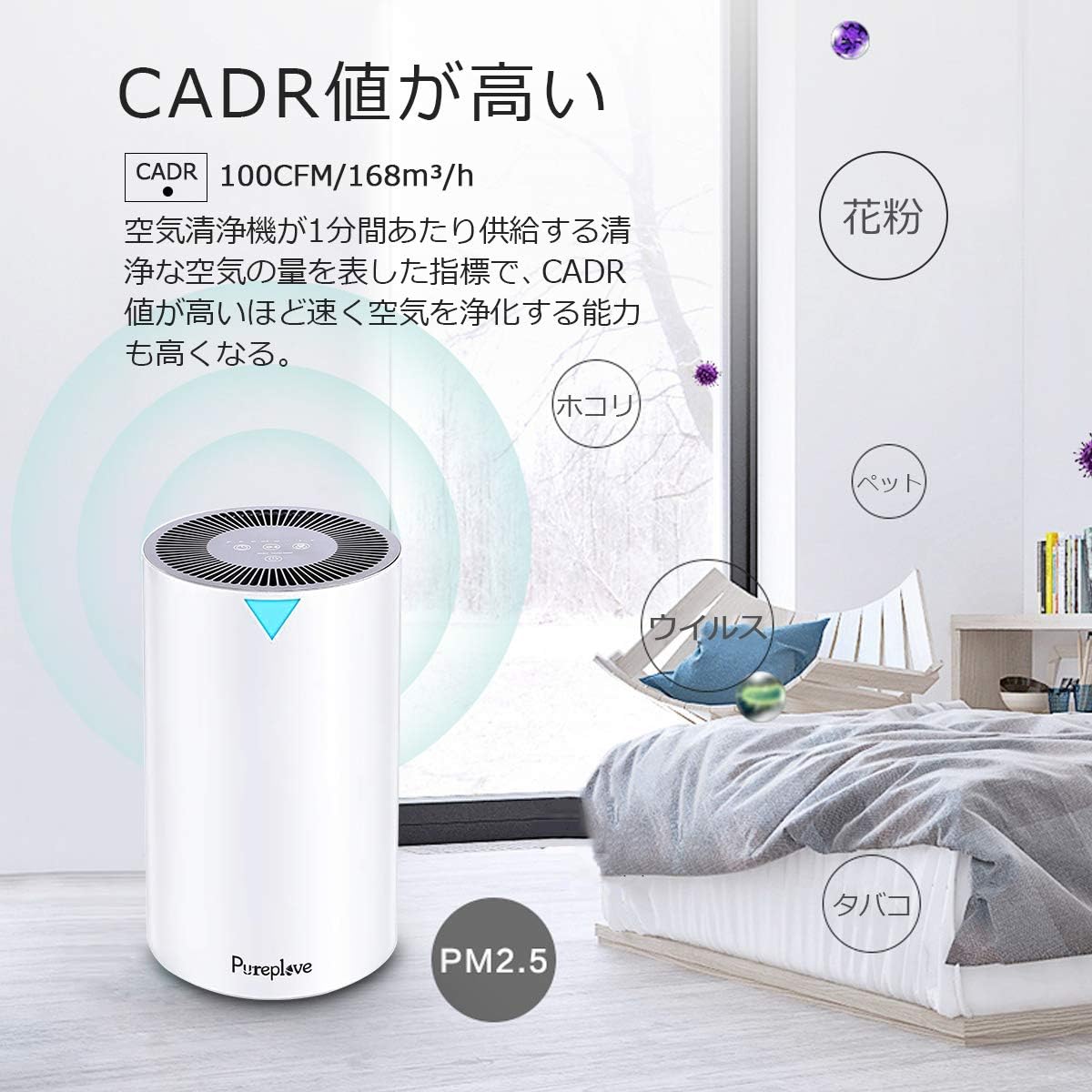 気質アップ Pureplove 空気清浄機 花粉 花粉症対策 空気清浄器 脱臭 静音 イオン発生 花粉 ホコリ除去 タバコ 省エネ タイマー付き 適用面積 15畳 Hepa消臭フィルター ペット Pm2 5対応 Uv C除菌 Cf 8110b 花粉ホ 保存版 Cjaybrands Co Ke