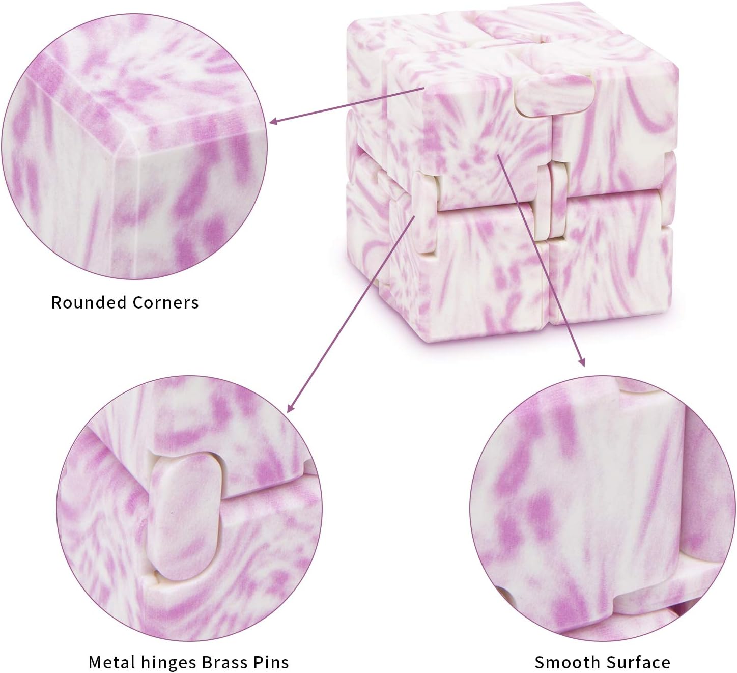 Relaxing Hand Held Toy For Adults And Kids Pink Infinity Cube Daily Vibrations Durable Stress Relieving Fidget Toy Stress And Anxiety Relief Fidget Cube Fidget Toys Toys Games Femsa Com