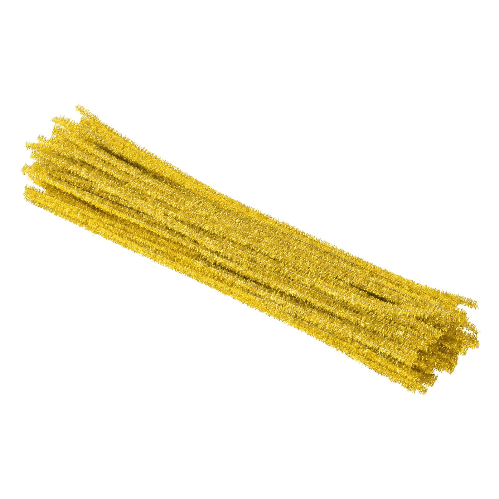 PATIKIL 30cm/11.8" Pipe Cleaners Chenille Stem, 100Pcs Glitters Fuzzy Sticks Pipe Cleaner Craft Supplies for DIY Art Creative Decoration Projects, Yellow