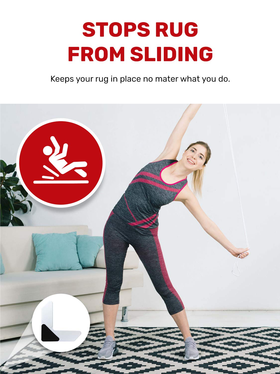 Mua NeverCurl 4pk Rug Corner Grippers Instantly Flattens Rug Corners