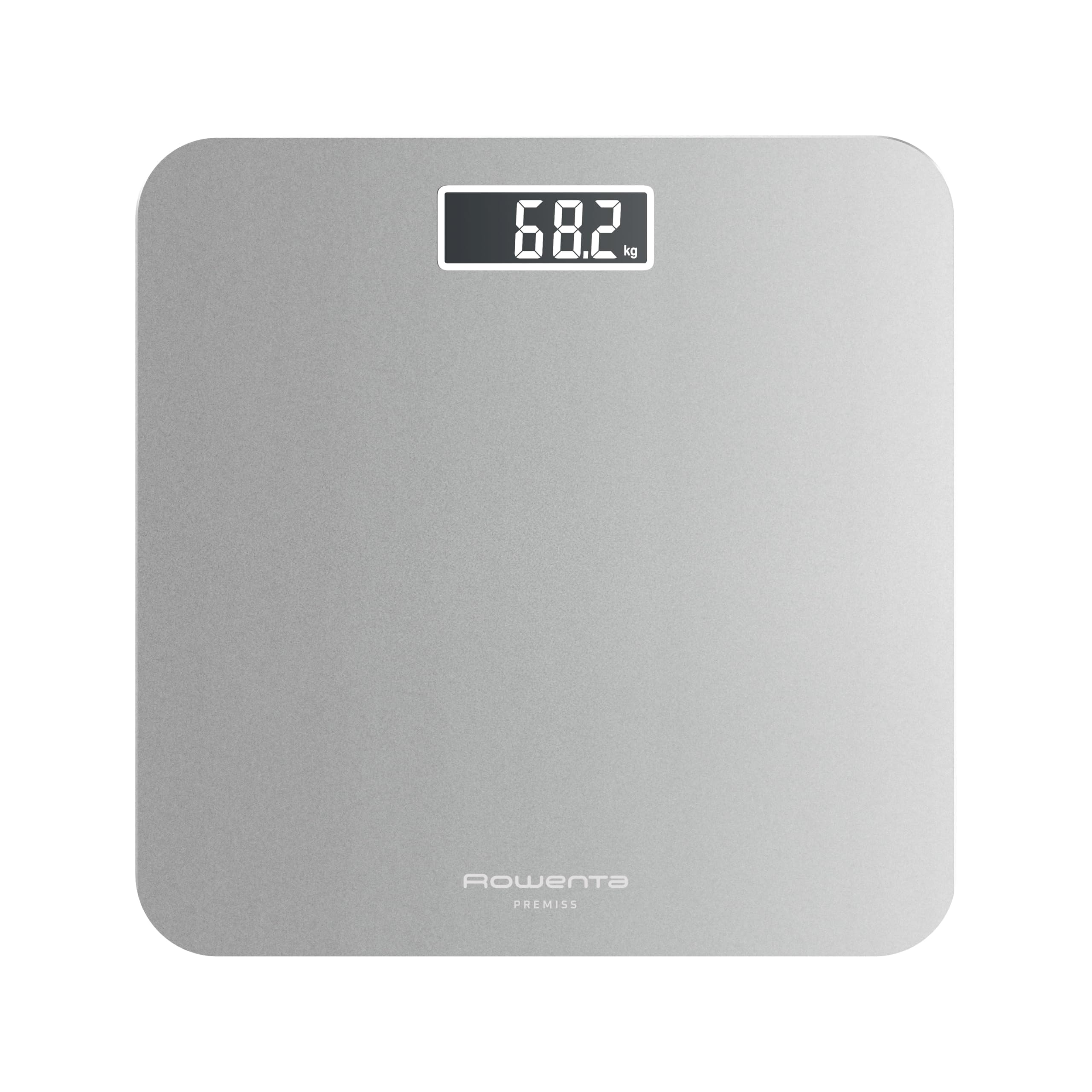 Rowenta Premiss 2.0 Personenwaage, einfach abzulesendes LCD-Display, bis 160 kg, nur 2,2 cm hoch, 30x30 cm, Silber, BS1801V0 2