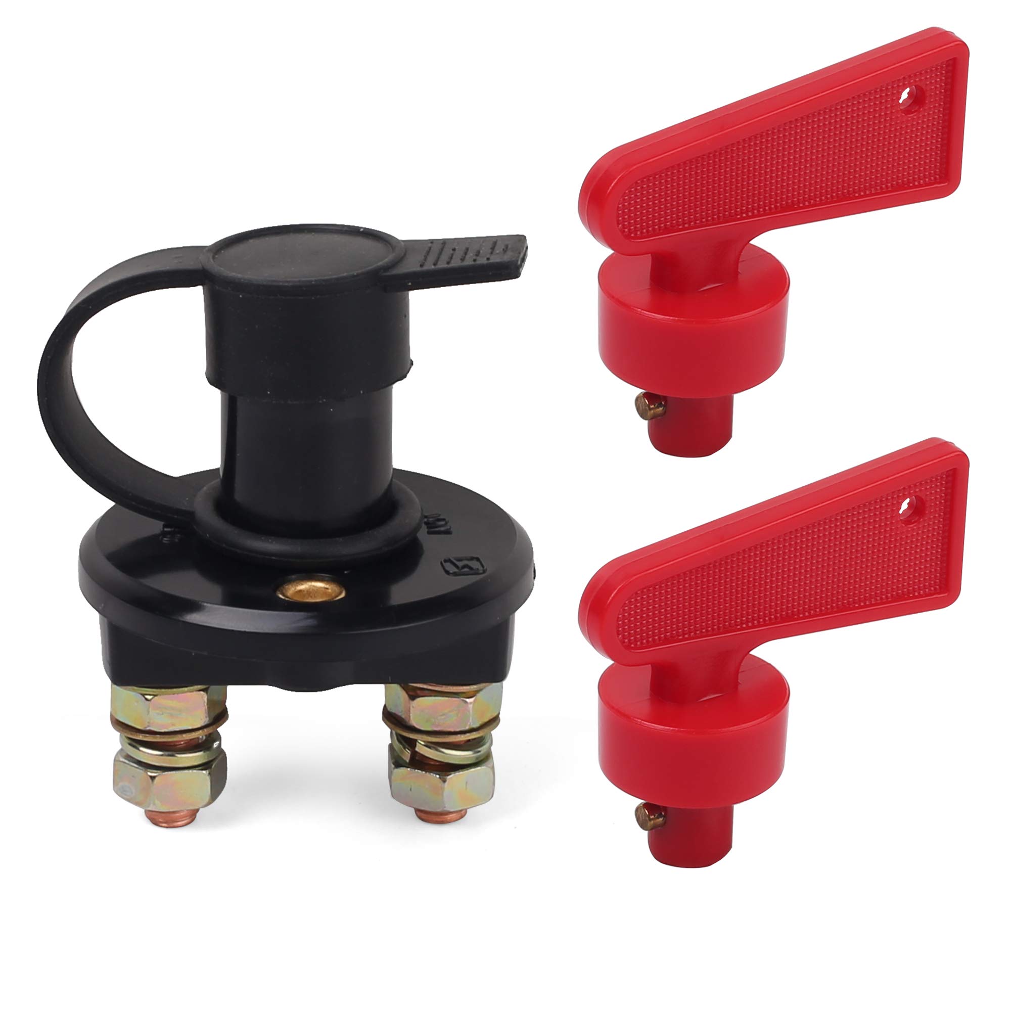 Photo 1 of Battery Disconnect Switch with Keys, 12V-24V Battery Kill Switch for Marine Boat RV ATV Car Auto Truck Vehicle, Waterproof Battery Master Switch, 200/1000 Amps, On/Off