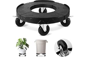 ToLanbbt Trash Can Dolly with Upgraded Wheels, 15-19 in Adjustable Round Furniture Dolly, Drum Rolling Base Heavy Duty 480 LB