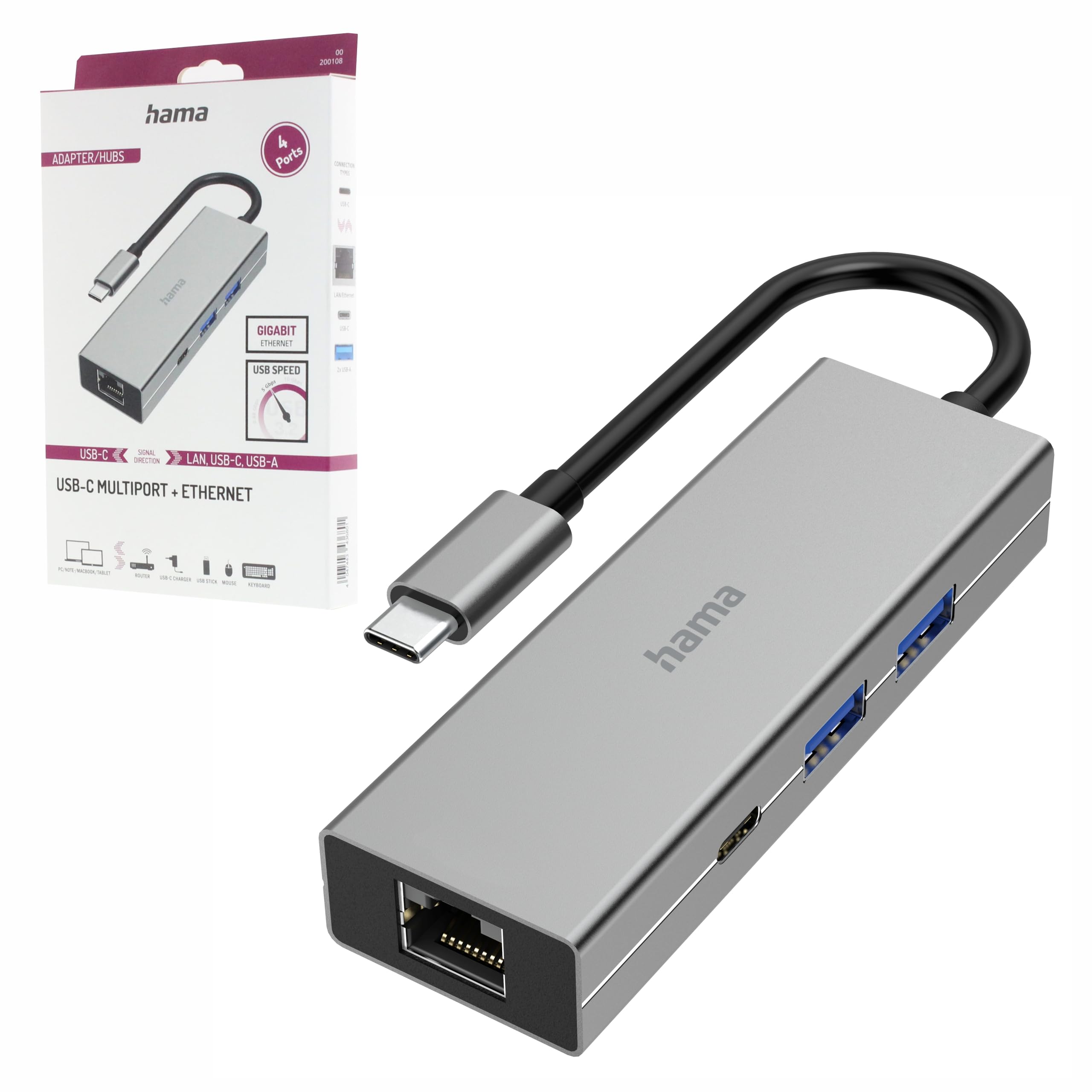 HAMA USB-C Hub Multiport Adapter (00200108)
