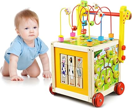 wooden activity cube walker