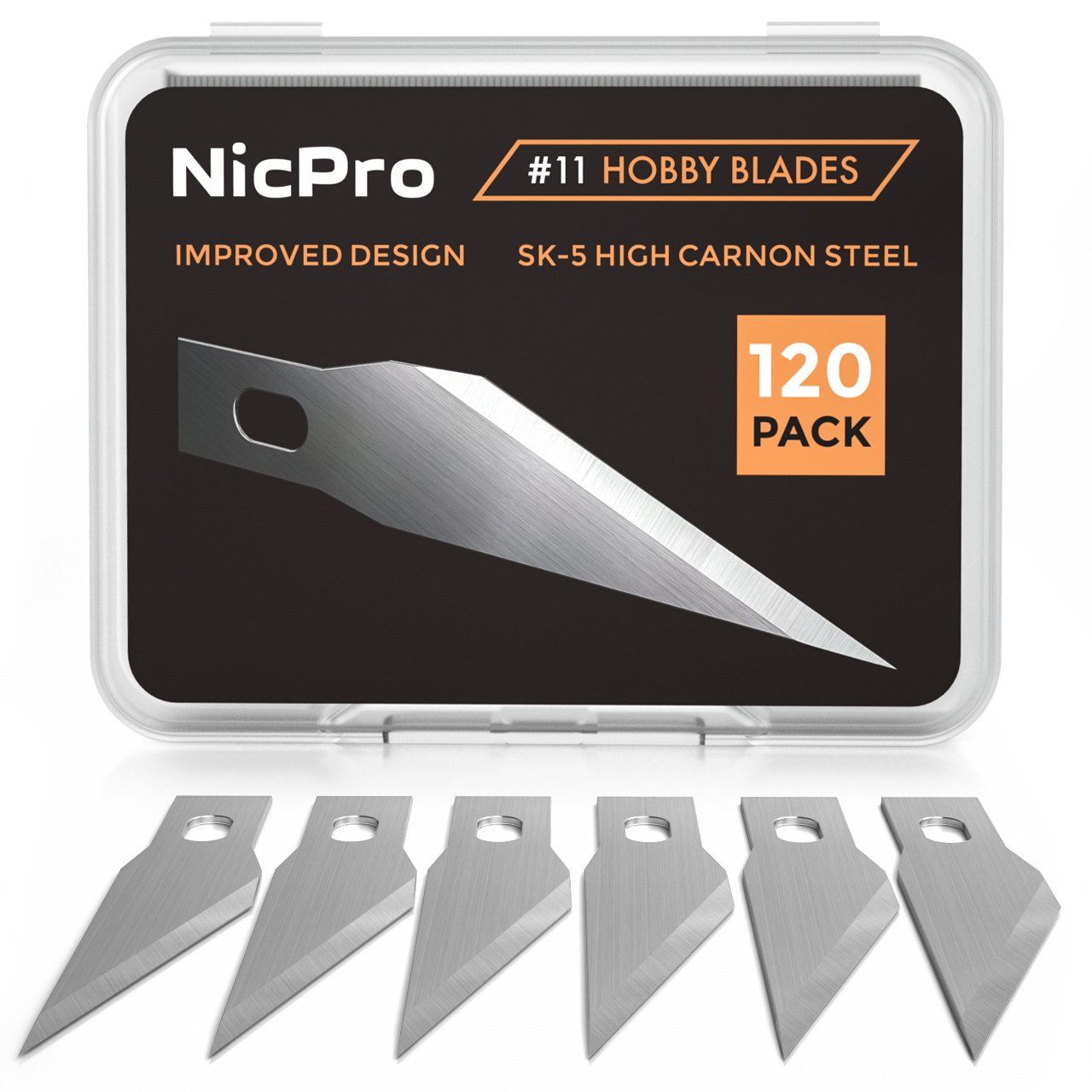 Nicpro 120 PCS Hobby Blades Set, Excel Blades 11 Refill Exacto Art