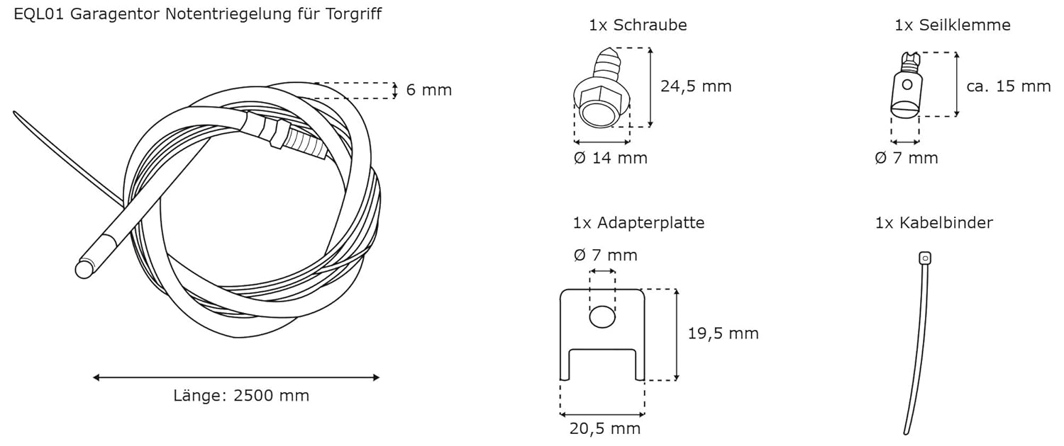 Chamberlain LiftMaster Garagentor Notentriegelung EQL01EV für Torgriff