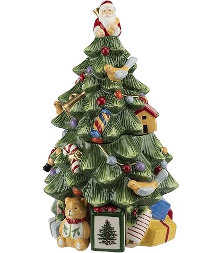 Amazon.com: Spode Christmas Tree Santa Cookie Jar - 12