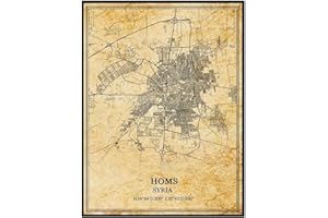 TANOKCRS Homs Syria Wall Art Vintage Print Poster Map Artwork Travel Souvenir Gift Home Decor 9x11 Inches Unframed