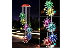 SHANGTIANFENG unflower Solar Wind Chimes,Gifts for All mom/Grandma/Women/Aunt/Daughte/Friend/Niece/Sister/Teacher/dad, Mother Birthday Gift, Gardening Gifts,windchimes Outside, Perfect for The Patio, Garden