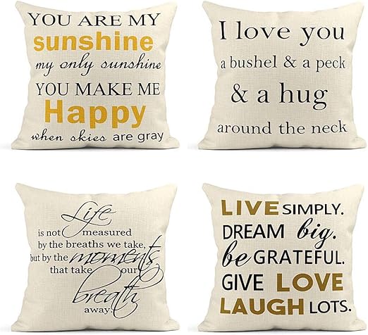 Amazon Com Artsocket Set Of 4 Linen Throw Pillow Covers