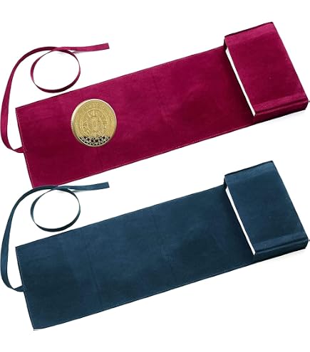Sacs Velours Pour Cartes Tarot - Lot De 2 | Motif Pentacle | 16.5x15cm | Noir Et Violet