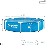 Intex 8 ft x 20 in Metal Frame Pool Brand New view 4