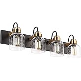 PRESDE Vintage Bathroom Vanity Fixtures Over Mirror Bronze Brushed Black 4-Light vantiy Lighting for Bathroom