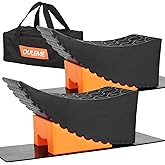 6" Lift Heavy Duty RV Leveling Blocks with Curved Camper Leveler Kit 2PK | Rapid tire change aid for travel trailers; includes wheel chocks, anti-slip mats, sturdy ramps and tandem axle stabilizers.