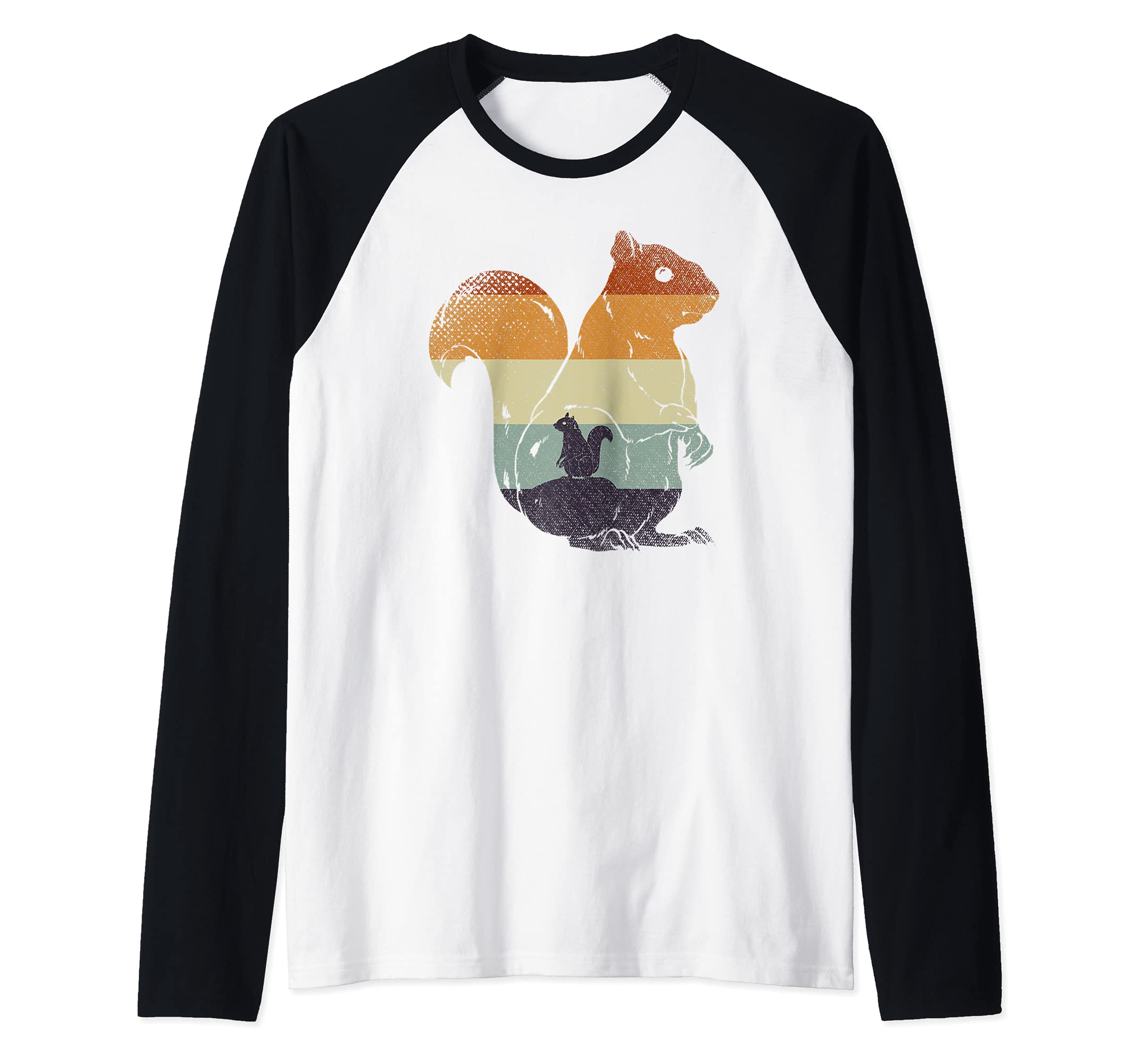 Forest Animal Squirrel Lover Wildlife Retro Squirrel Raglan Baseball Tee