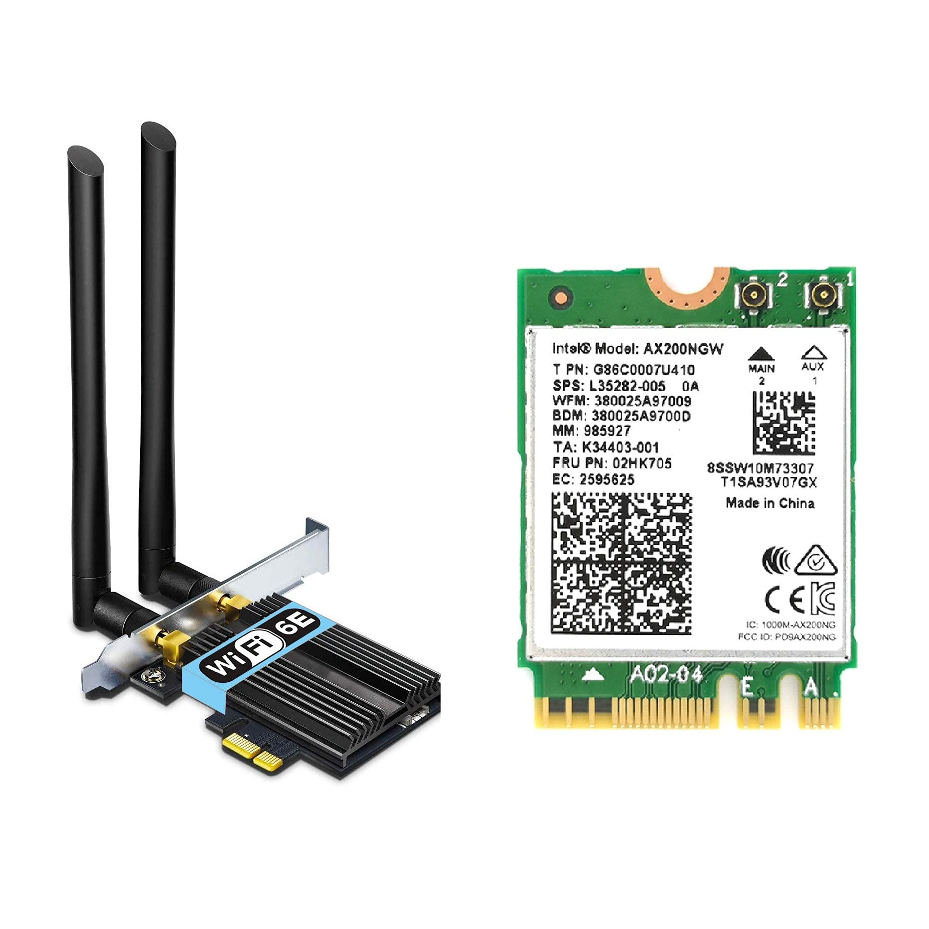 WiFi 6E PCIE Card Intel AX210 and Intel AX200 Laptop WiFi Bundle