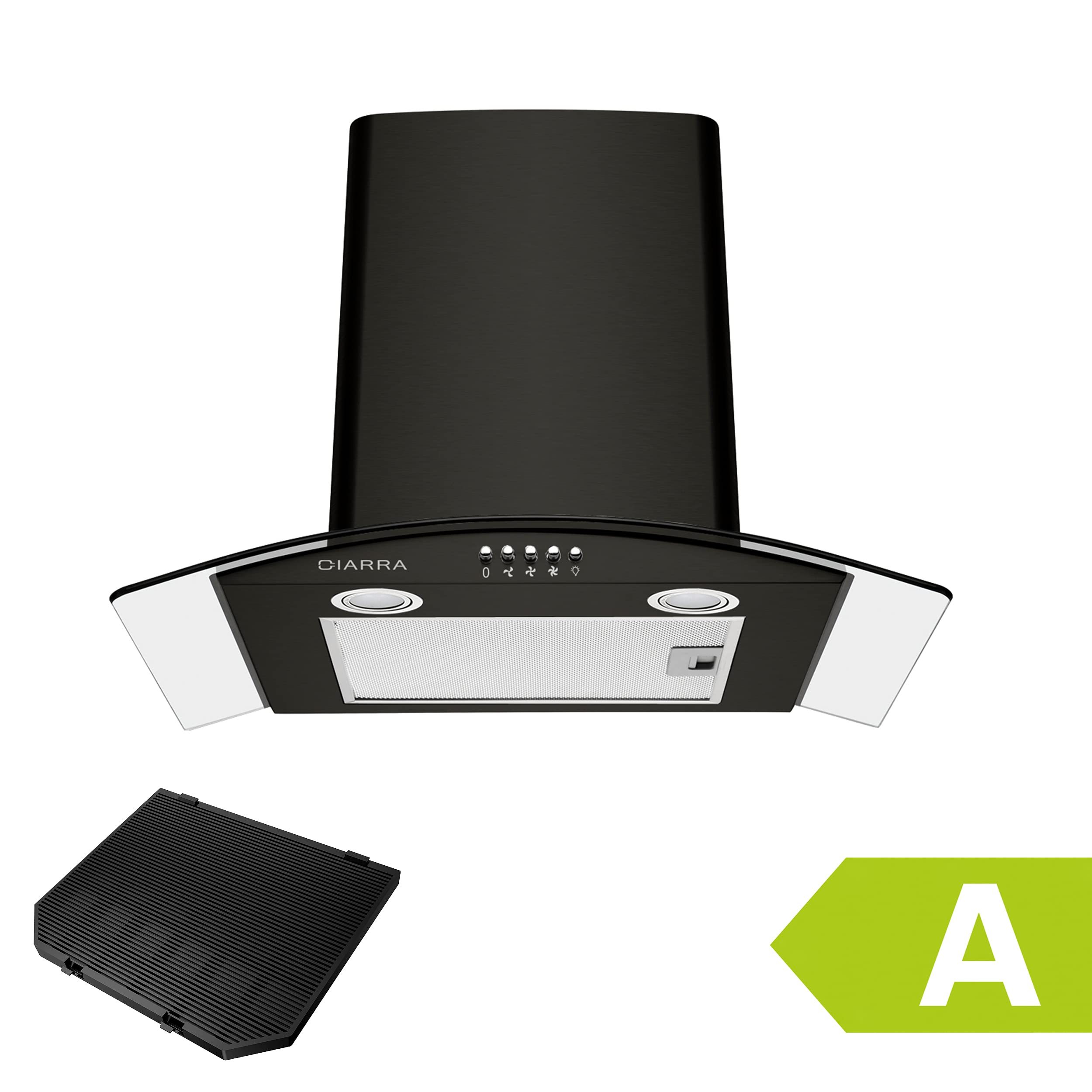 CIARRA-CBCB6506B-Campana-Extractora-Cristal-60cm-650-mh-Clase-A-3-Velocidades-Evacuacion-al-Exterior-y-Recirculacion